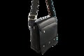 Malý čierny pánsky kožený crossbag s poklopom 215-1701-60