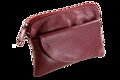 Burgundy kožená kľúčenka so zipsovým a poklopovým vreckom 619-0365-34