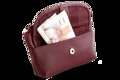 Burgundy kožená kľúčenka so zipsovým a poklopovým vreckom 619-0369-34