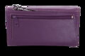 Fialová dámska kožená listová peňaženka s poklopom 511-4027-76