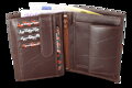Tmavo hnedá pánska kožená peňaženka a dokladovka so zápinkou 514-1610-40