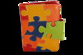 Dámska kožená peňaženka s motívom puzzle 511-1161-PUZ
