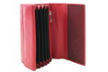 Červená kožená čašnícka peňaženka s klopovým vreckom na mince 515-2401A-31