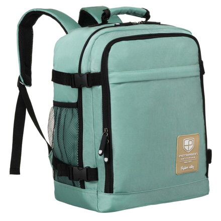Dvojkomorový cestovný ruksak v tyrkysovej farbe s úchytom na kufor a USB portom - Peterson