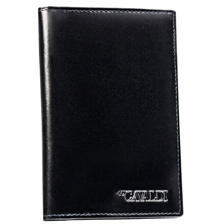 Czarne etui na karty i paszport wykonane ze skóry naturalnej - 4U Cavaldi