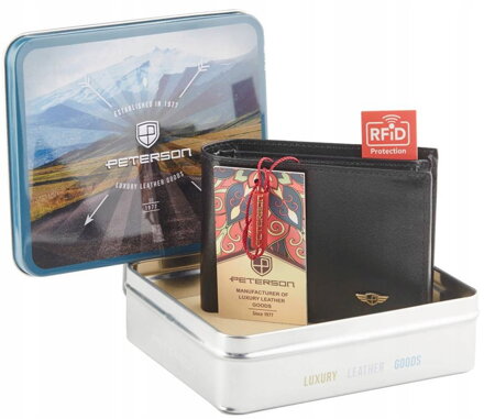 Pánska kožená peňaženka s ochranou bezkontaktnej karty - Peterson