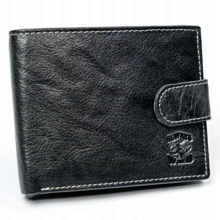 Kožená pánska peňaženka so zapínaním na cvok a priehradkou na zips - Always Wild