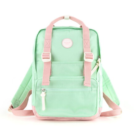 Priestranný mestský dámsky ruksak v mätovej farbe so zapínaním na zips - Himawari