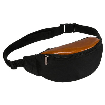 Czarnobrązowa, sportowa saszetka z poliestru - Loren