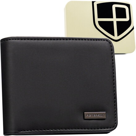 Malá pánska peňaženka z čiernej umelej kože - Peterson