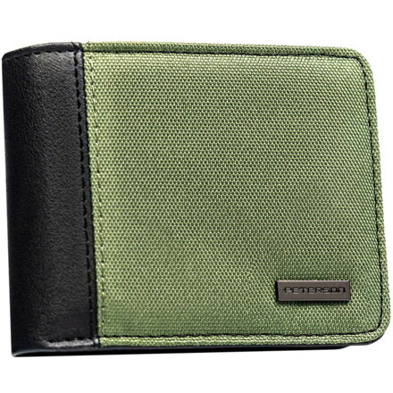 Zeleno-čierna pánska peňaženka z umelej kože, model s RFID - Peterson