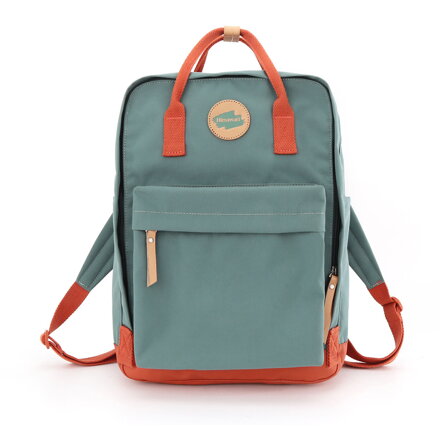 Štýlový, priestranný ruksak v tyrkysovo-červenej farbe - Himawari