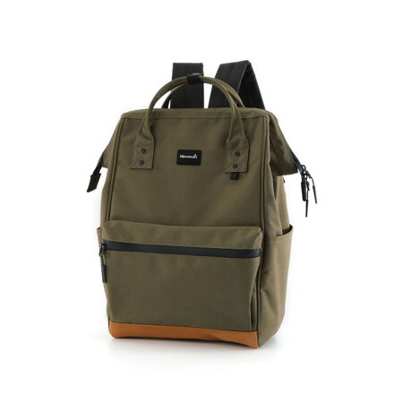 Priestranný dámsky ruksak v tmavozelenej farbe s USB portom na nastaviteľných popruhoch - Himawari