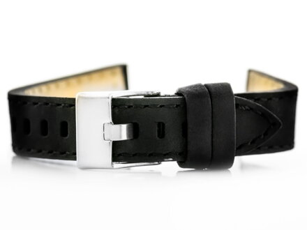 Kožený remienok W25 - black - 22mm