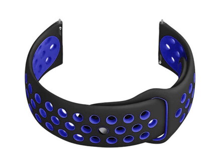 Remienok gumový do smartwatch U11 - black/granat - 20mm