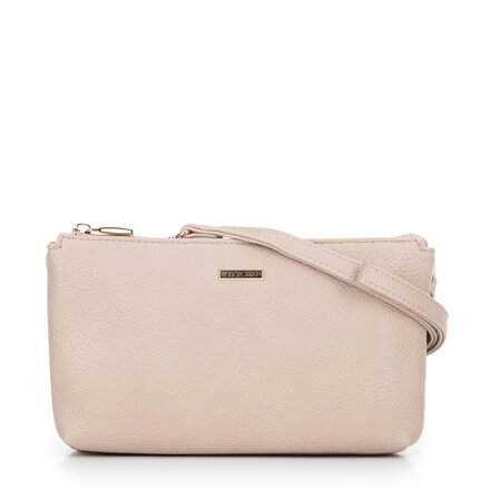Crossbody z ekokože, dvojpriehradková, béžová 29-4Y-607-8