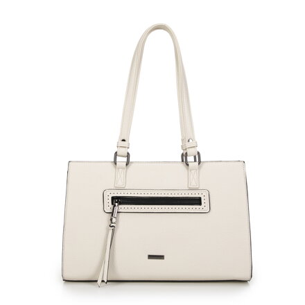 Dámska kabelka s ozdobným lemom krémová 99-4Y-708-0