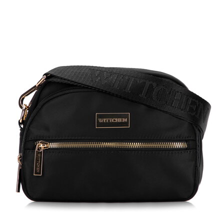 Dámska dvojpriehradková nylonová kabelka čierna 29-4P-203-10