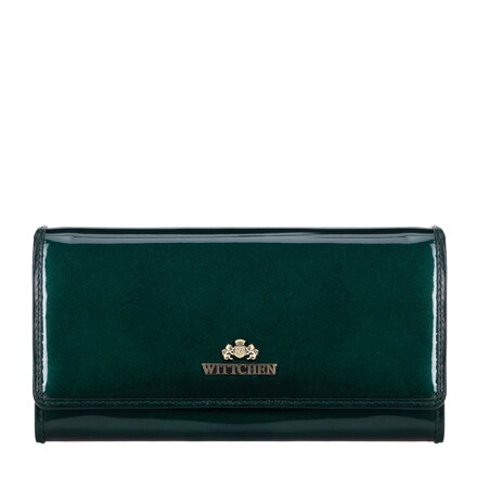 Dámska lakovaná peňaženka podlhovastá zelená 14-1L-052-00