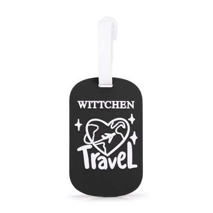 Identyfikator do walizki z logo czarno - biały 56-30-018-10T