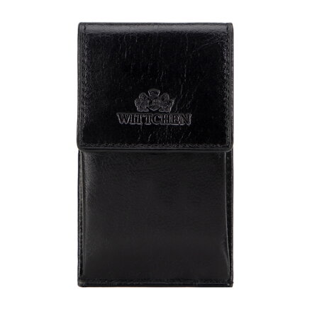 Etui na klucze skórzane prostokątne małe czarne 21-2-015-L10