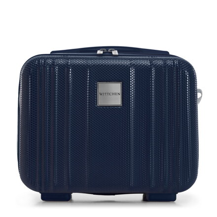 Kosmetyczka podróżna z polikarbonu tłoczona plaster miodu granatowa 56-3P-304-90