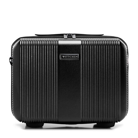 Kosmetyczka podróżna z polikarbonu w tłoczenia czarna 56-3P-904-11