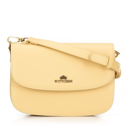 Dámska crossbody z pravej kože, žltá 100-4E-214-Y
