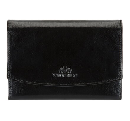 Dámska stredná kožená peňaženka čierna 21-1-062-10