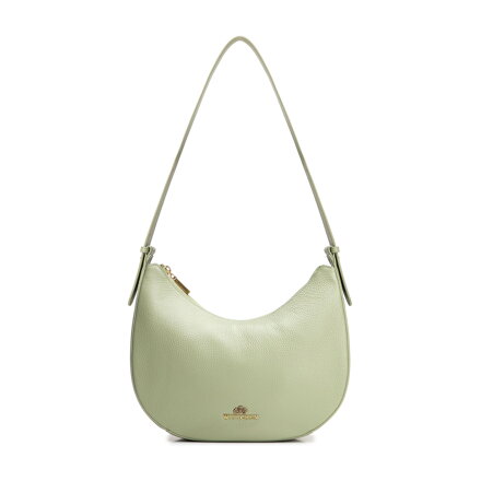 Kožená bagetová kabelka pistáciová 100-4E-210-Z