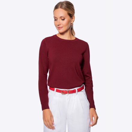 Sweter damski z wiskozy i nylonu bordowy 29-99-002-3