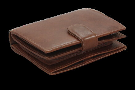 Tmavo hnedá dámska kožená peňaženka so zápinkou 511-9769-47