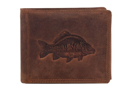 Pánska kožená peňaženka MERCUCIO svetlohnedá embos kapor lysec 2911908