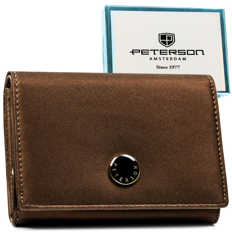 Hnedá dámska peňaženka z pravej a ekologickej kože - Peterson
