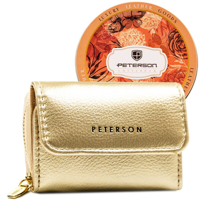 Zlatá dámska peňaženka RFID na patent – Peterson