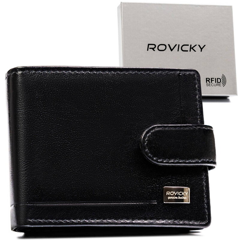 Pánska RFID peňaženka v čiernej farbe - Rovicky