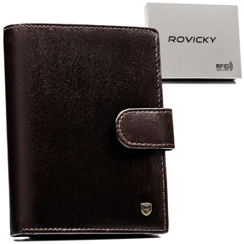 Elegantná pánska peňaženka z prírodnej kože na patent - Rovicky