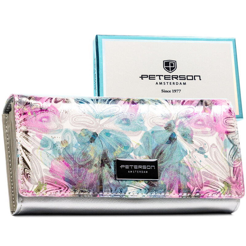 Elegantná, viacfarebná peňaženka z umelej a prírodnej kože - Peterson
