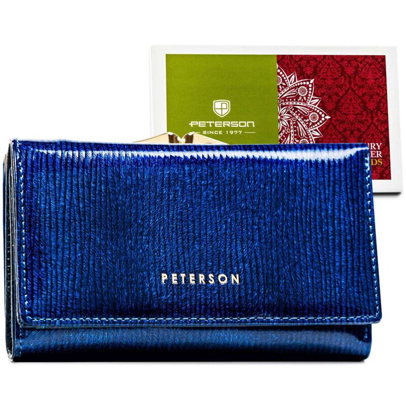 Dámska peňaženka na karty v modrej farbe – Peterson