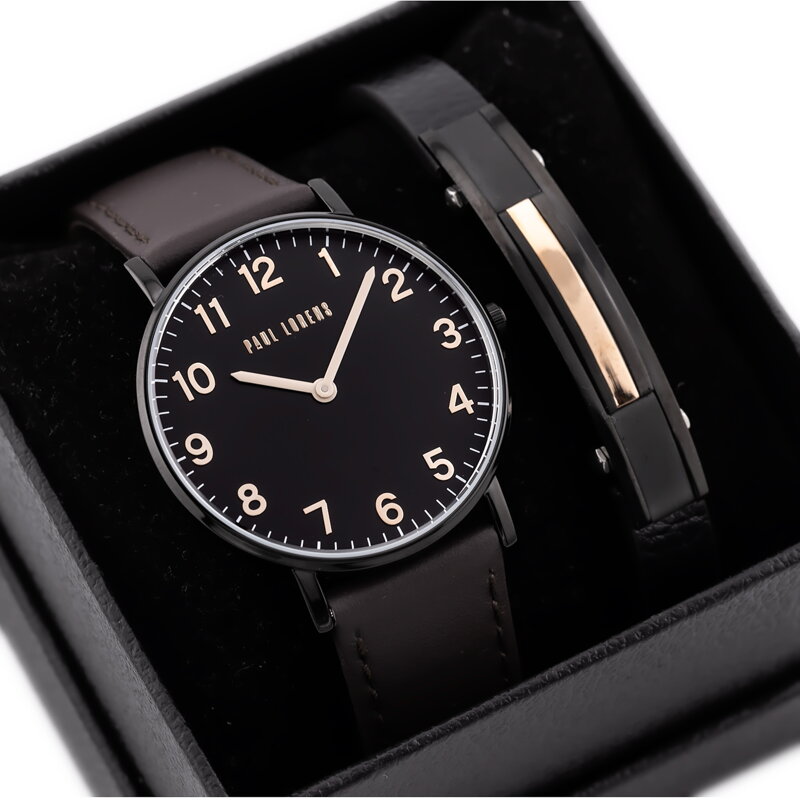 DARČEKOVÁ SADA PÁNSKA PAUL LORENS – Hodinky + Náramok (zg370g)