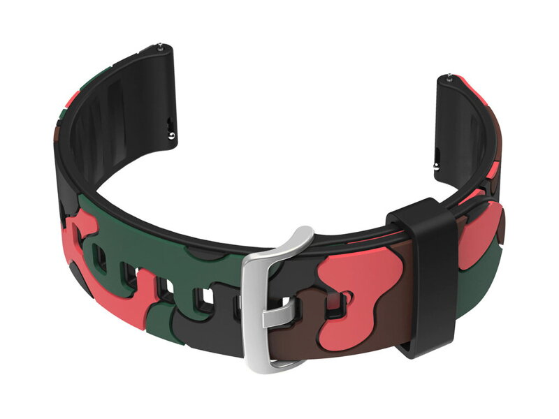 Gumový remienok na hodinky U13 - black/orange-moro - 20mm