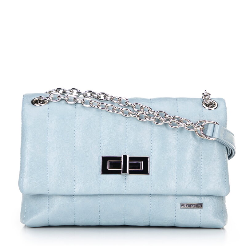 Dámska crossbody kabelka z ekokože, dvojpriehradková, malá, modrá 100-4Y-419-N