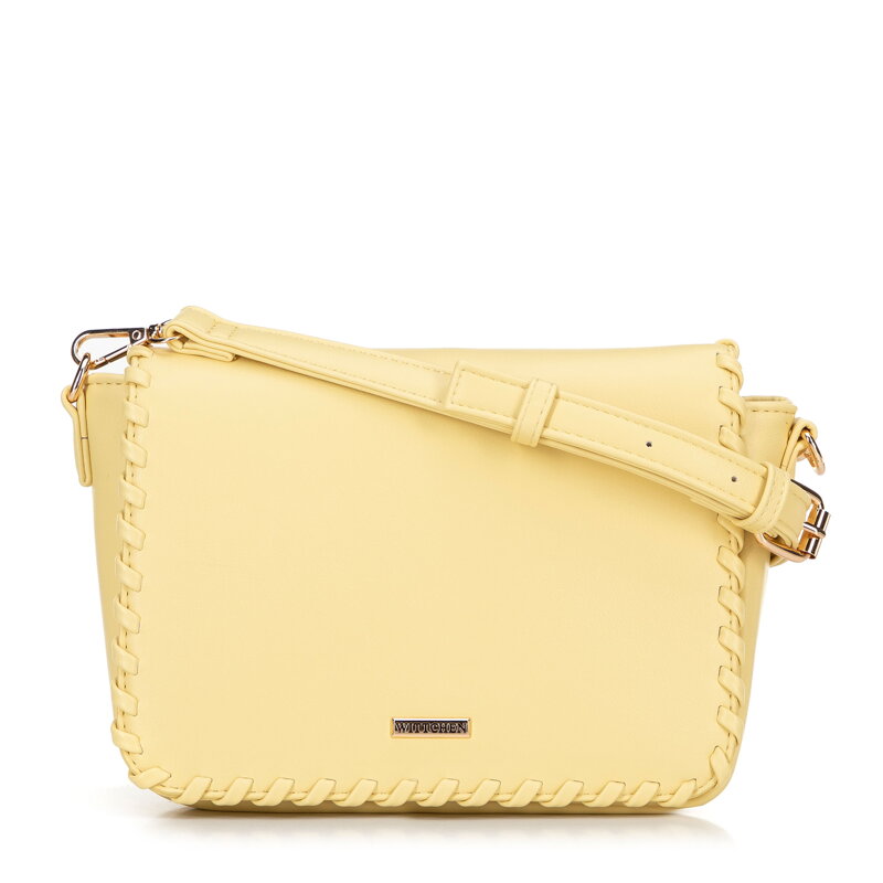 Dámska crossbody so prešívanou chlopňou žltá 100-4Y-235-Y