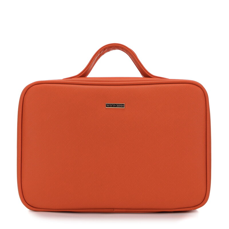 Damska kosmetyczka z ekoskóry pomarańczowa 99-4Y-235-8