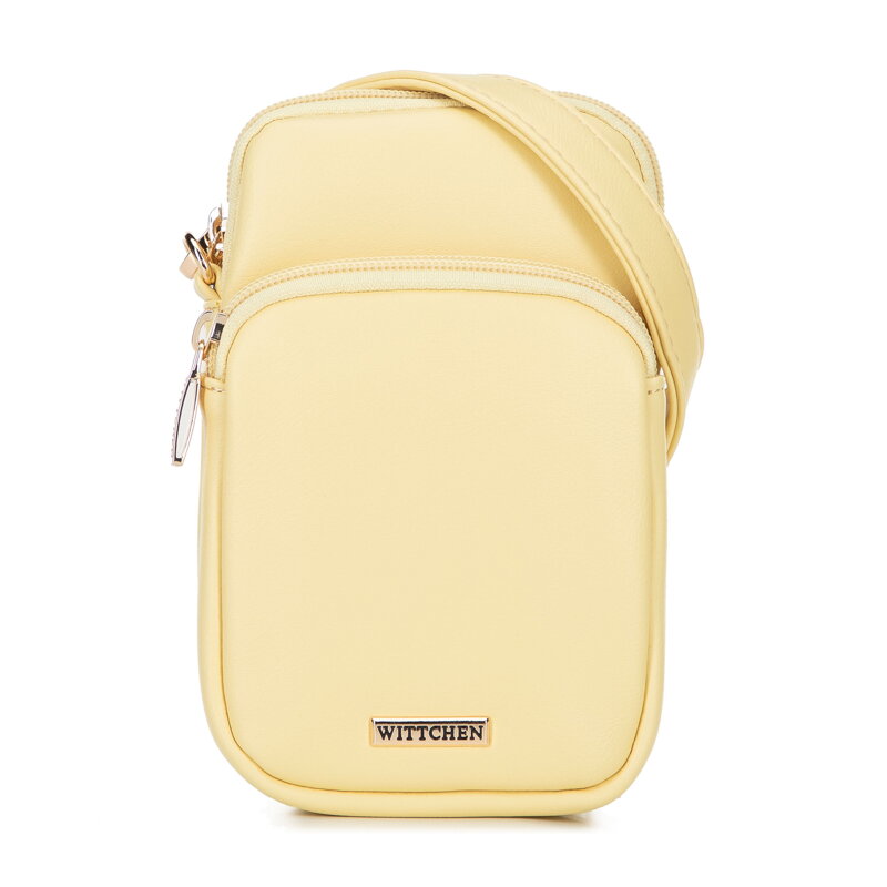 Dámska mini kabelka z imitácie kože, žltá 100-2Y-236-Y