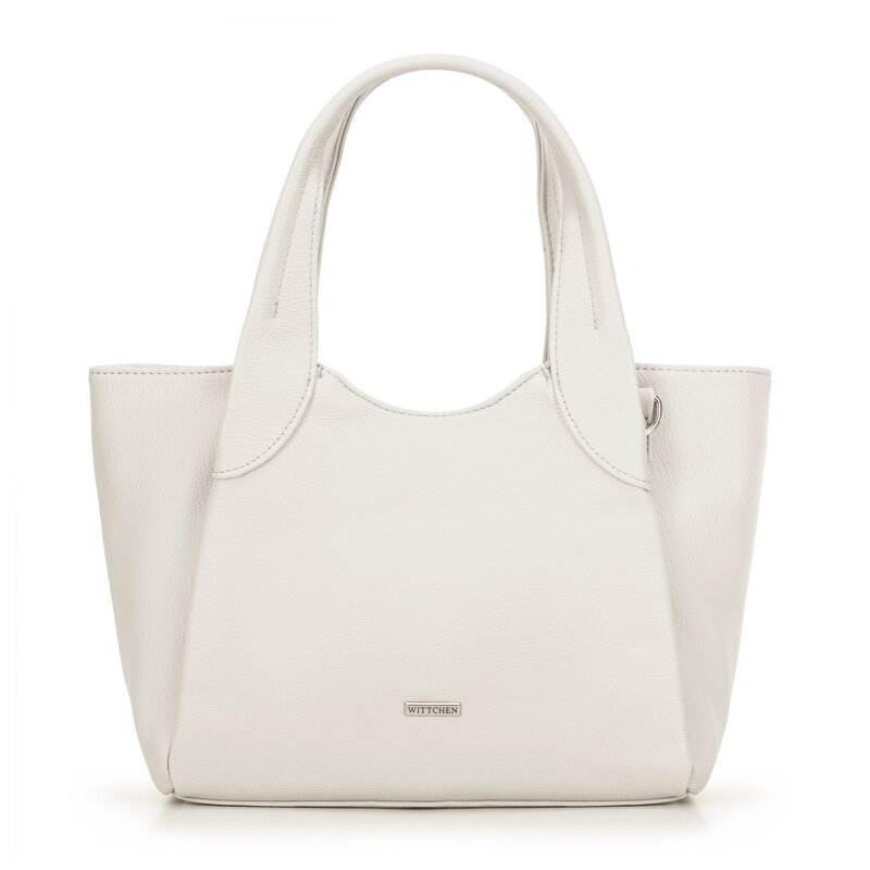 Dámska malá krémová aktovka z ekokoža 100-4Y-438-0