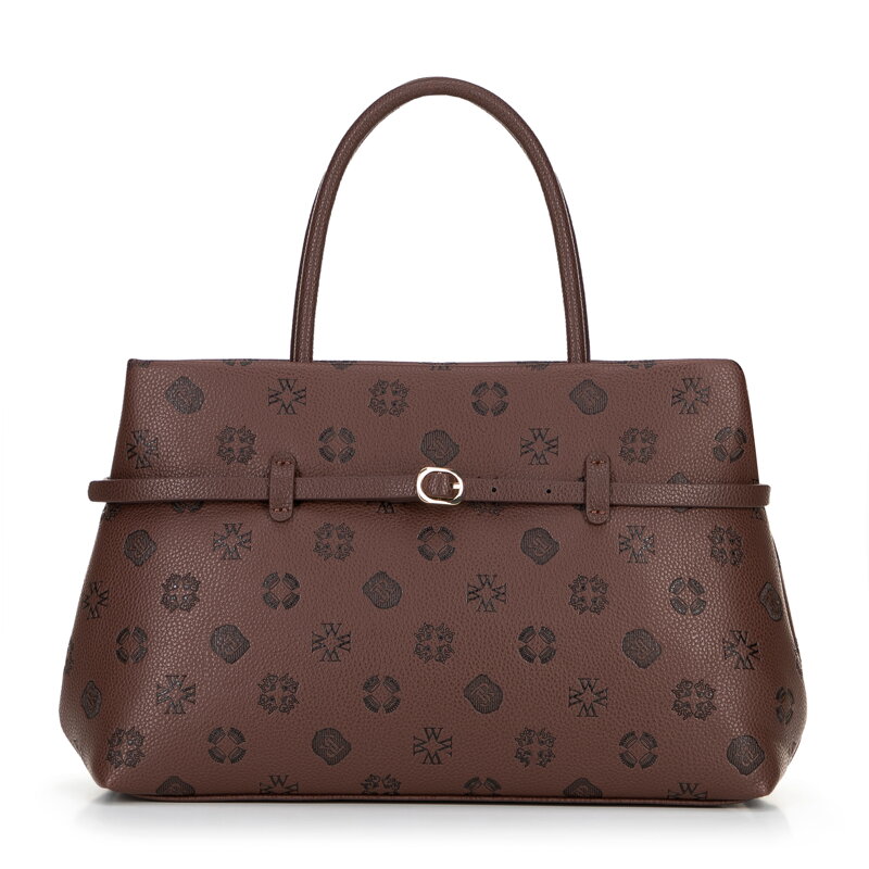 Damski kuferek z imitacji skóry w tłoczenie brązowy 101-4Y-P11-4