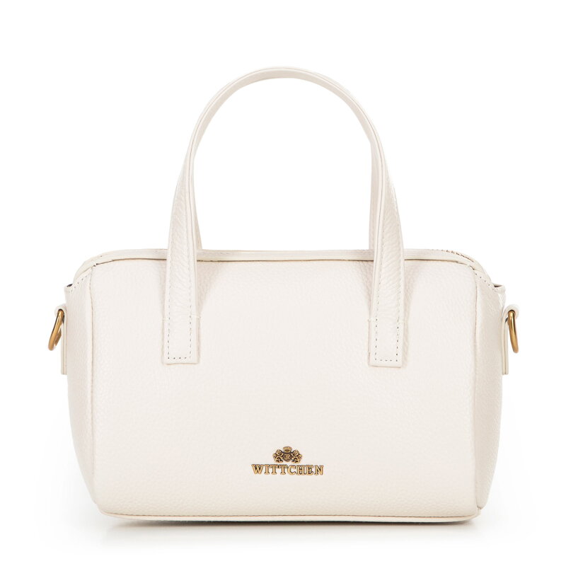 Dámska kožená aktovka malá krémová 100-4E-212-0