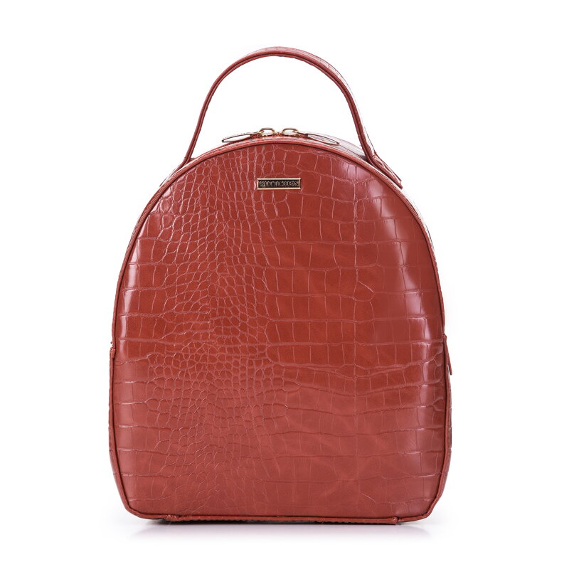 Dámsky batoh z ekokože s krokodílím vzorom malý červený 29-4Y-013-3