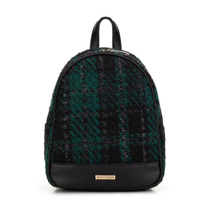 Dámsky látkový batoh čierna a zelená 99-4Y-407-1Z